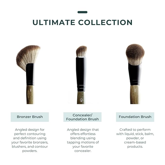 Rose and Ben Beauty C31 Spot Concealer Brush | Angled Design for Effortless Blending | High Coverage, Seamless Finish | Cruelty-Free Bristles