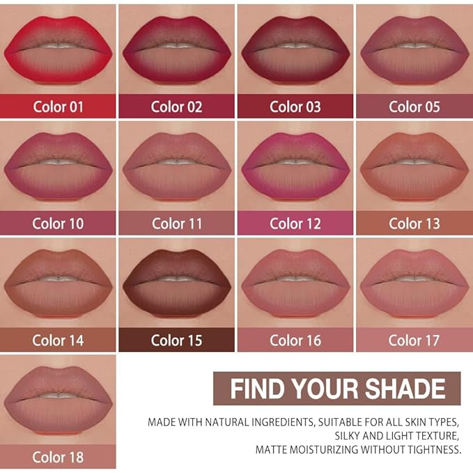 evpct Fire Red Gradient Matte Lipstick Lip Liner Crayon Combo Pencil Set for Women Long Lasting Waterproof, Red Matte Cream Lip Liner and Lipstick Combo Makeup Set, Flawless Gradual Ombre Effect