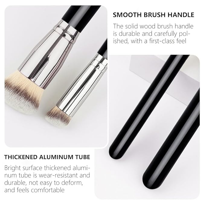 5Pcs Concealer Brush Set, Dense Mini Angled Kabuki Brush for Blending Under Eye Concealer, Detailed Nose Contour Setting Powder, Foundation & Eyeshadow, Cruelty-Free, 270