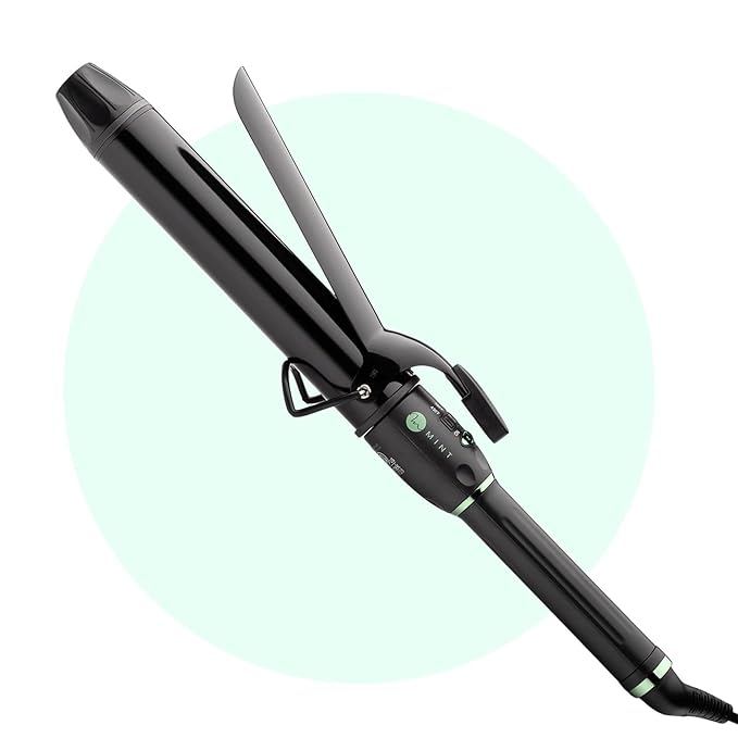 MINT Professional Extra Long Hair Curling Iron 1 1/2 inch | 2-Heater Ceramic Barrel That Stays Hot | 1.5 Inch Hair Iron Curler for Beach Waves | Travel-Ready International Dual Voltage
