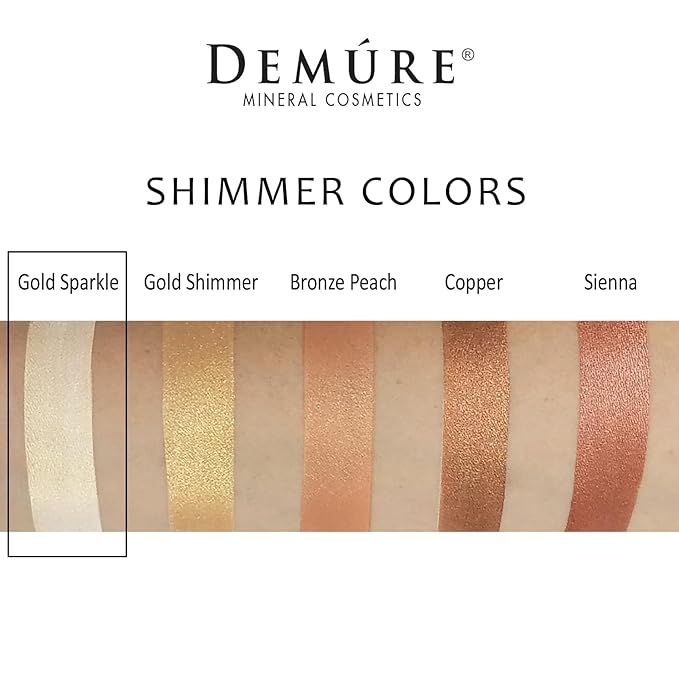 Demure Mineral Make Up (Gold Sparkle) Eye Shadow, Shimmer Eyeshadow, Loose Powder, Glitter Eyeshadow, Eye Makeup, Professional Makeup