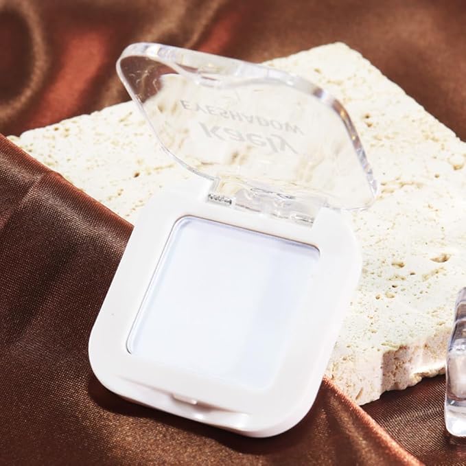 evpct Matte White Eyeshadow Singles, White Matte Cream Powder Eye Shadow Palette Makeup for Older Women, High Pigment Waterproof Monochrome Mini Eyeshadow Palette, sombra de ojos