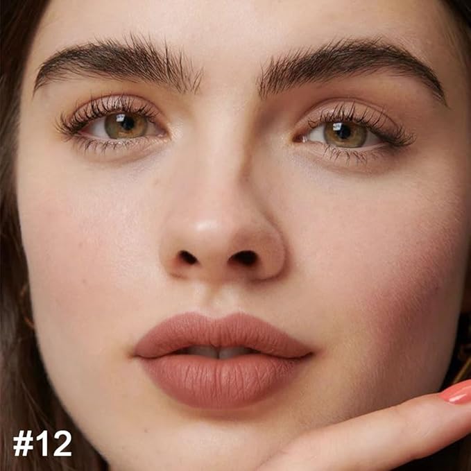 Kaely 2-in-1 Nude Brown Lip Liner & Lipstick Set Kit for Women, Matte Lips Kit with Lip Liner Lip Stains Long Lasting Waterproof 24 Hour Lipstick and Lip Liners Combo Lipliners Pencil Set 12