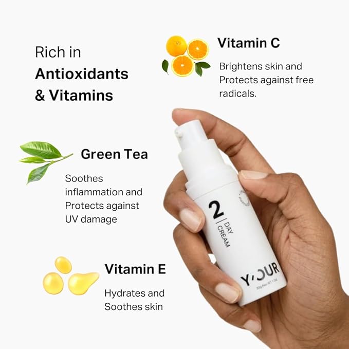 Y’OUR Soothing Day Cream- Daily Facial Moisturizer SPF30 with Vitamin C, Lightweight & Reduce Acne Scar, Non Comedogenic, For Acne Prone Skin, 1.oz