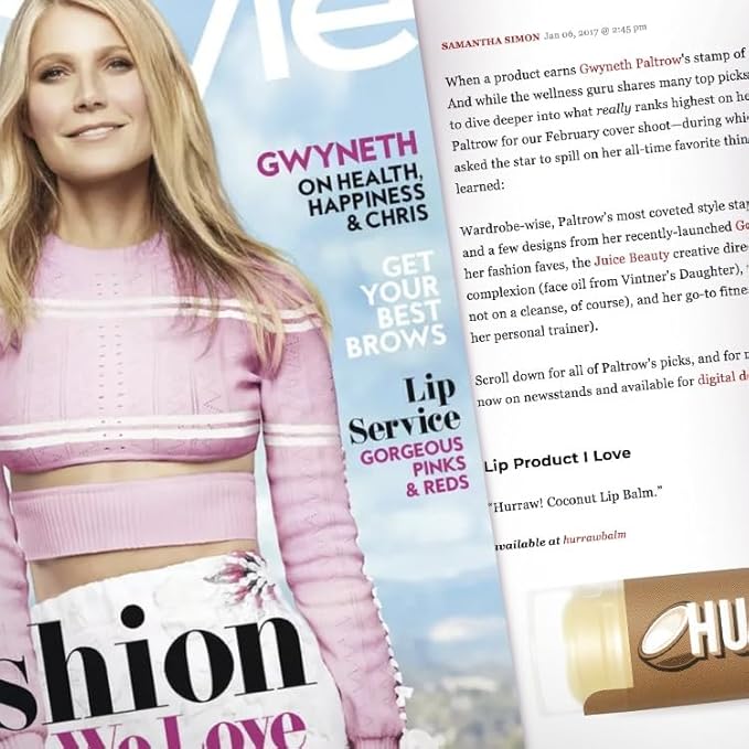 Hurraw! Coconut Lip Balm, 3 Pack: Organic, Certified Vegan, Cruelty and Gluten Free. Non-GMO, 100% Natural Ingredients. Bee, Shea, Soy and Palm Free. Made in USA