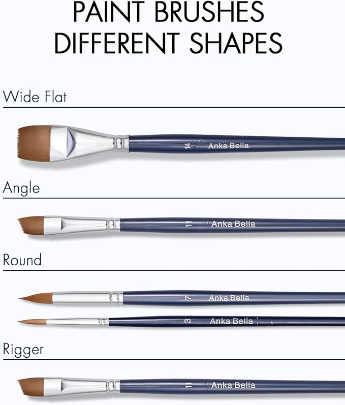 Anka Bella Professional Face Paint Brushes Set,5pcs Artist Face Paint Brushes for Drawing Lines/Water Drop/Petal/Butterfly/Rainbow etc