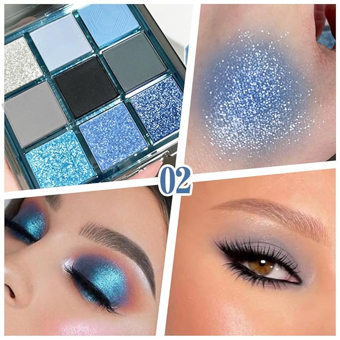 9 Color Eyeshadow Palette Makeup, Neutral Nude Matte Eye shadow & Shimmer Eyeshadow,Long Lasting Waterproof Eye shadow Makeup Palette for Women 02#