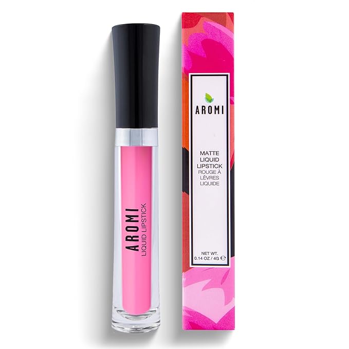 Aromi Matte Liquid Lipstick | Long-lasting, Smear and Smudge Proof, Waterproof, Paraben, Phthalate, & Gluten Free, Light Pink with Warm Undertones (Cherry Blossom)