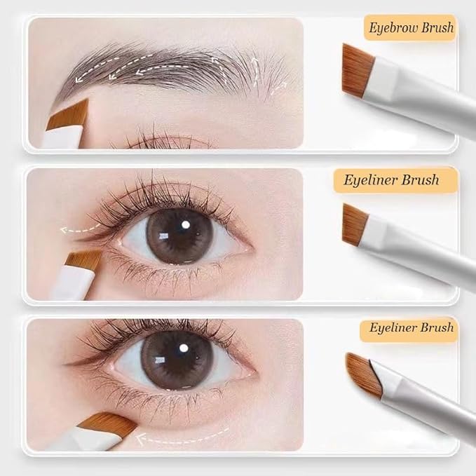 4 PCS Fine Angled Eyeliner Brush Set,Ultra Thin Liner Brush,Angled Flat Gel Eye Liner Makeup Brushes,Fine Point Eyeliner Brushes for Women Girls