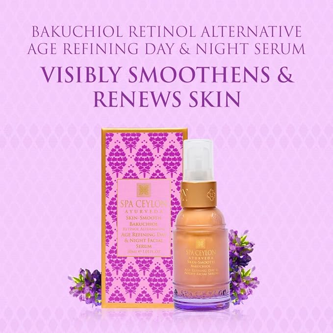 SPA CEYLON Bakuchiol Age Refining Day and Night Facial Serum | Retinol Alternative | Hyaluronic Acid Serum