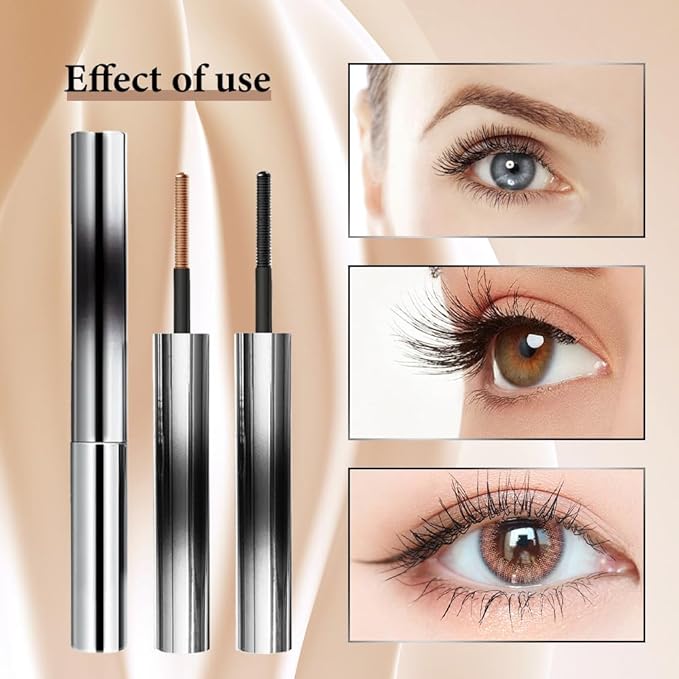 3D Curling Iron Wand Mascara, 2025 New Waterproof Metal Iron Wand Mascara Tubing, Waterproof & Smudge-Proof Long-Lasting Curling Eyelash Mascaras with No Flaking (Brown)