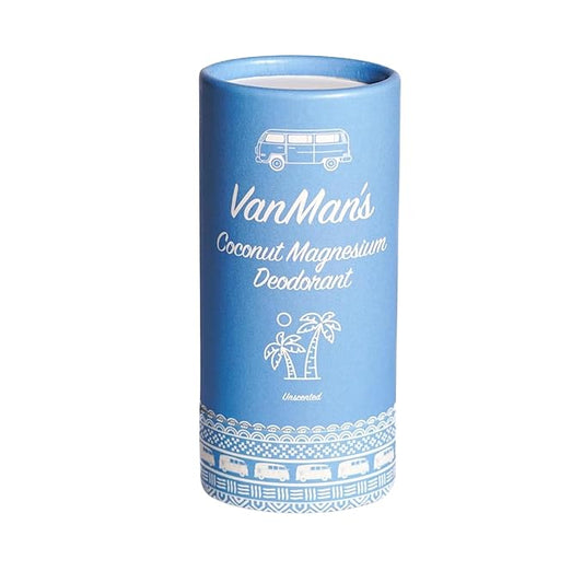 VanMan Coconut & Magnesium Deodorant Stick - Natural Aluminum Free Deodorant for Women & Men - Effective Odor Control for Delicate Skin - With Tallow, Shea Butter & Coconut Oil - 2.2 oz Unscented