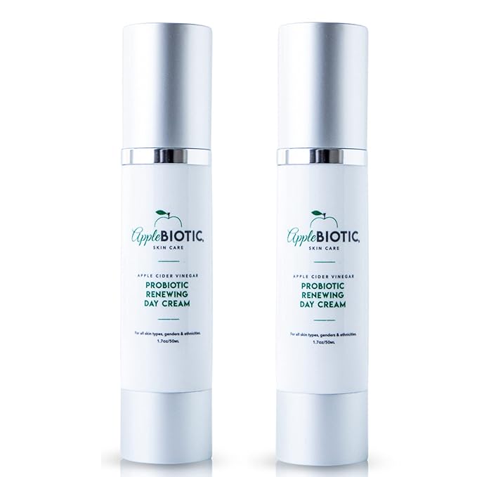 Apple Cider Vinegar Face Cream 2 PK - Hydrating, Redness Relief Face Moisturizer Lotion For Dry, Oily, Sensitive Skin, Natural Green Tea, Chamomile, Raw ACV Anti-Aging Skincare