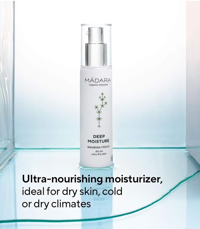 MÁDARA Organic Skincare | Deep Moisture Nourish Cream - 1.7oz Soothing and ultra-hydrating moisturiser for dry skin, With hyaluronic acid and nutrient-rich plant extracts, Vegan, Ecocert certified