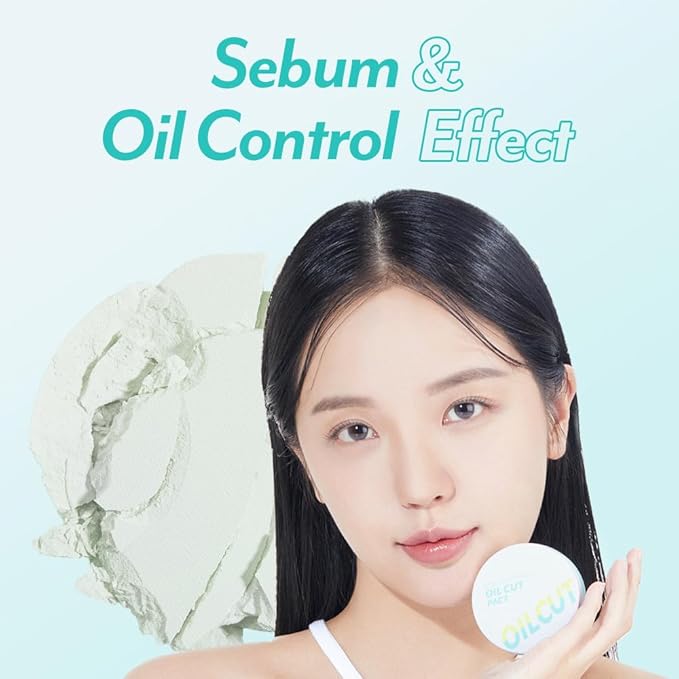 I'M MEME Compact - Oil Cut Pact | Sebum Absorbing, Korean Pressed Setting Powder for Blurring Effect, Makeup Powder Foundation, Translucent Compact, Finishing Powder, Oil Control Face Powder, 0.35 Oz