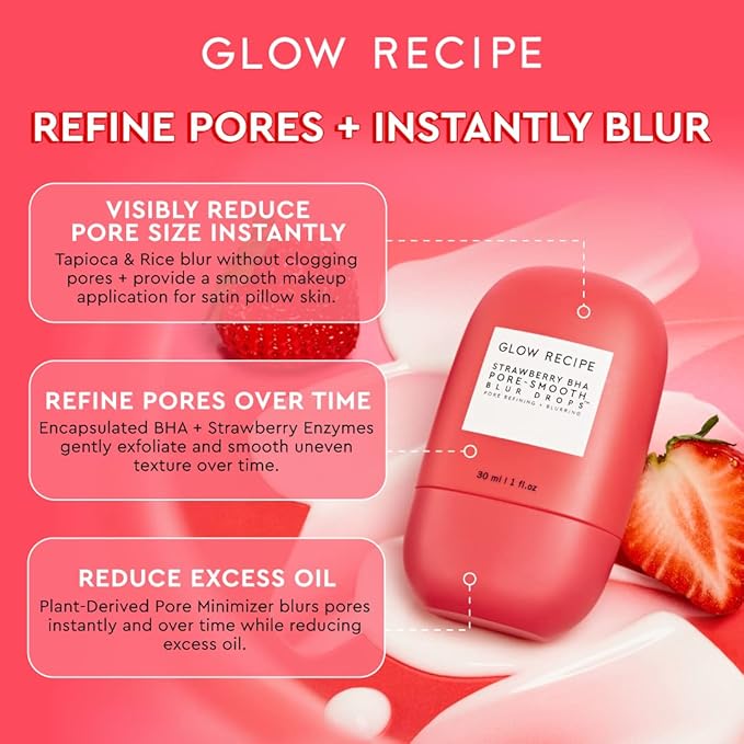 Glow Recipe Back to School Essentials Kit - Watermelon Toner (40ml) + Dew Drops (15ml) + Blur Drops (5ml) + Pink Juice Moisturizer (25ml) + Watermelon Mist (75ml)