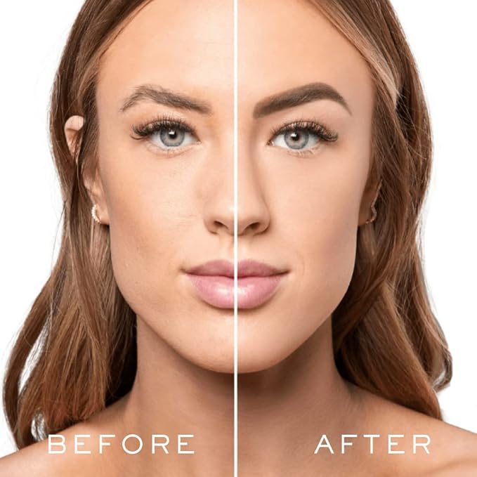 MADLUVV Brow Stamp Kit with Brow Stencils – Easy Eyebrow Shaper for Natural-Looking Brows – Popular Eyebrow Stencil Kit Used by Professionals – 9 Shapes, Spoolie, Travel Bag & Stamp (Soft Brown)