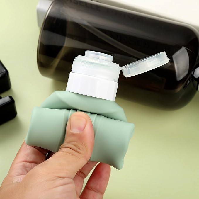 Travel Bottles for Toiletries, Large 6oz Oversize Containers, BPA Free Leak Proof Tubs Refillable Liquid Traveler Accessories with Toiletry Bag for Cometic Shampoo and Lotion Soap (4 Pack)