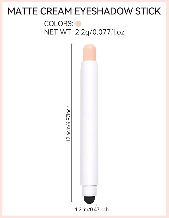 Erinde Waterproof Cream Eyeshadow Stick, Matte Nude Eye Shadow Sticks, Longwear Blendable High Pigmented, Neutral Eye Shadow Sticks Matte for Older Eyes, Smokey Eyeshadow Pencil Crayon, Nude beige