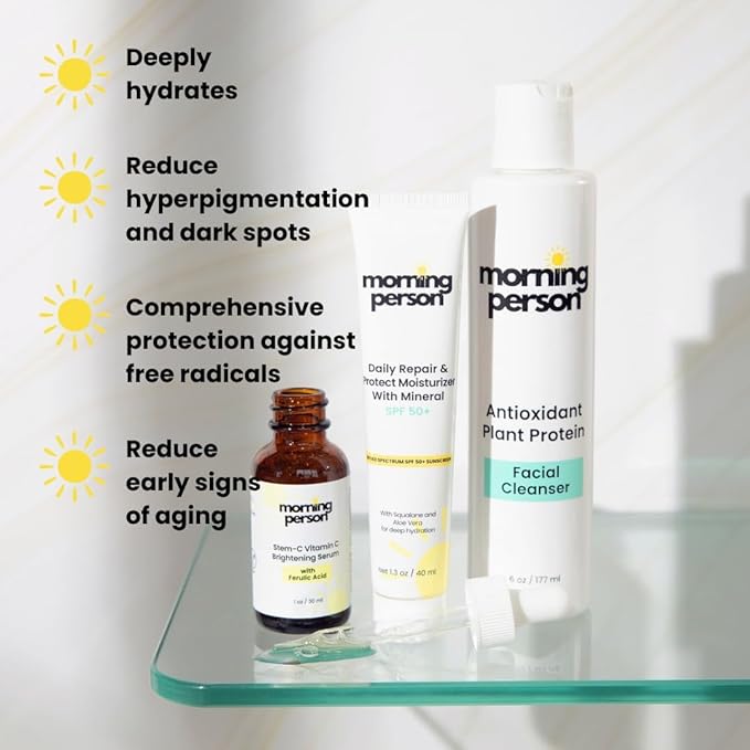 The Morning Routine: 3 Step Skincare Routine for Brightening, Hydrating, Repairing and Protecting Skin