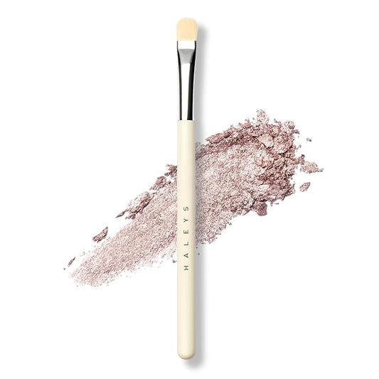 HALEYS Lid Eyeshadow Brush, Medium Flat Tapered Brush, Easy Blending and Shading for Building Eyeshadow Color, High-end Synthetic Bristles, Multi-tasking, for Cream and Powder Makeup, Vegan + CF
