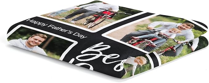 Gifts for Dad Custom Blankets with Photo, Personalized Photo Blankets Fathers Day Personalized Gifts for Dad from Daughter Son Customized Blanket with Picture