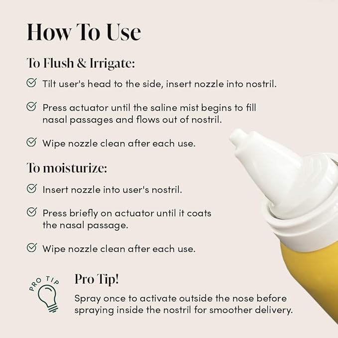 Kids' Saline Nasal Mist by Beekeeper's Naturals, Clears Stuff Noses, Nasal Spray for Kids 1+ w/ Saline, Aloe & Propolis, 3 fl oz