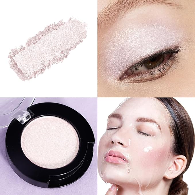 Monochrome Glitter Eyeshadow Makeup Palette,Highly Pigmented Champagne Gold Eyeshadow Palette,Shimmer Pressed Powder shadow Makeup,Single Vegan Eye Shadow,Daily Evening Women Girls Eyeshadow Gift7#