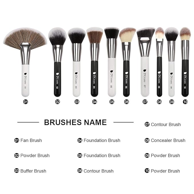 DUcare Professional Makeup Brushes Set 31Pcs Panda Series Makeup Brush Set Kabuki Foundation Blending Face Powder Blush Concealers Eye Shadows With Leather Case Organizer