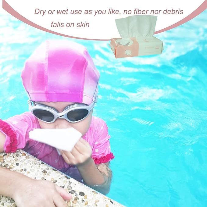 Extra Thick Cotton Tissue Careboree Face Drying Towel for Men Women Kids Disposable Dry Wipes Unscented Makeup Removing (3 pack)