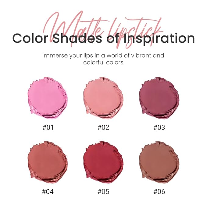 evpct Mauve Nude Pink Matte Creamy Lipstick for Women, Long Lasting Waterproof Velvet Lipstick, Lip Stick Crayon Buildable Blendable Creamy Color, Longwear Lip Makeup Cruelty-free 24 hours original 02