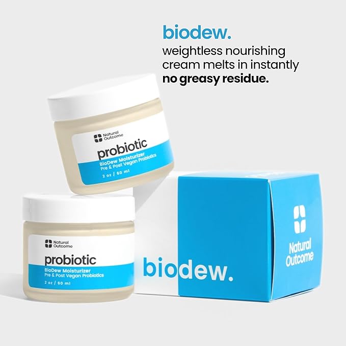 natural outcome Pro Biotic Moisturizer - Probiotic Face and Skin Cream, Hydrating Vegan Bio Moisturizer, Organic, Cruelty-Free Skincare Solution for Radiant, Balanced Skin