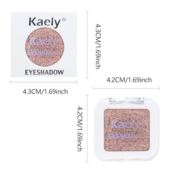 Kaely Pressed Single Eyeshadow Makeup, Amber Rush Shimmer Highly Pigmented Monochrome Eye Shadow Palette, Waterproof Neutral Powder Mini Eyeshadow, sombras para ojos, Lightweight Blendable, 21