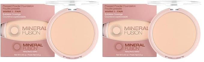 Mineral Fusion Pressed Powder Foundation, Warm 1-0.32oz ea (Pack of 2)