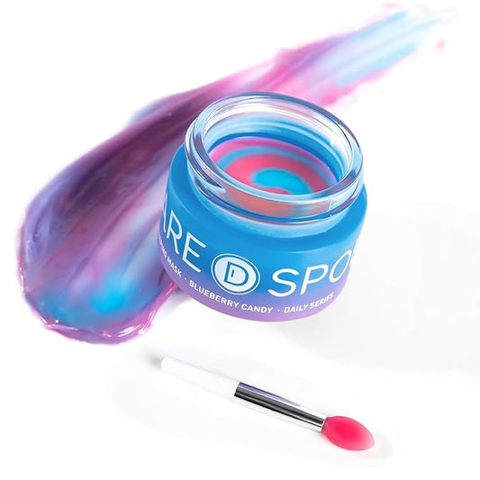 Lip Sleeping Mask Blueberry Candy - Cute Lip Mask Overnight, Long-Lasting Moisturizer to Treatment, Hydration, Repair for Dry Cracked Lips - 0.42 Fl Oz