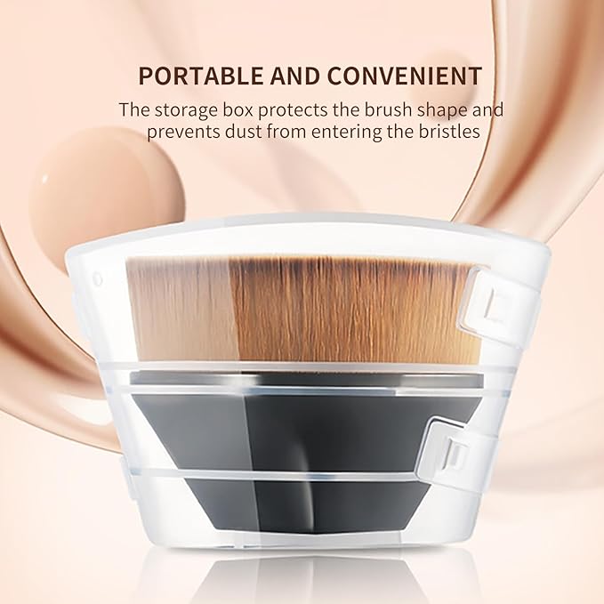 DUcare Self Tanner Brush, Large Tanning Foundation Brush for Face and Body, Kabuki Tan Applicator for Smooth and Even Coverage with Protective Case