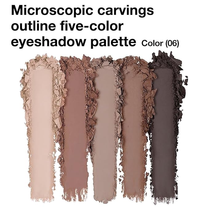 Nude Matte Eyeshadow Palette Makeup, 5 Matte Shades from Cream to Charcoal, Pigmented For Older Women, Smoky Glam Eye Makeup, Naturing-Looking Women Girls Eye Shadow (06#, Pack of 1)