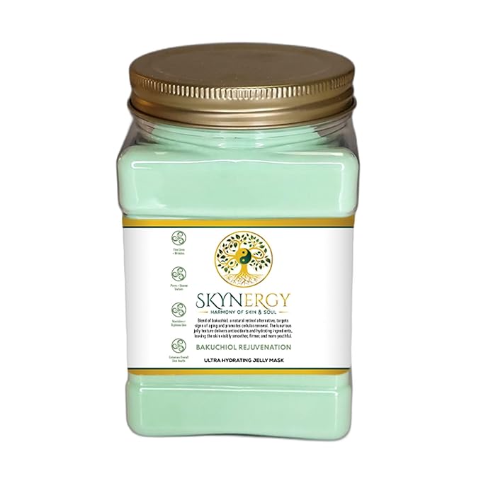 Bakuchiol Rejuvenation Jelly Face Mask - Professional Grade HydroGlo Peel Off Face Mask - Radiance, Reduced Fine Lines & Pigmentation - Vajafacial Jelly Mask | 12 Applications (30 Fl Oz)