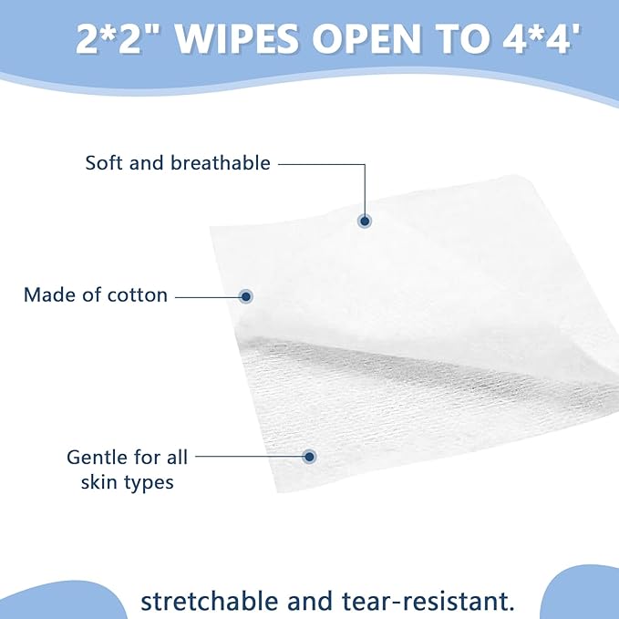 Thin Cotton Pads, Stretchable Cotton Wipes for Face Thin Silken Wipes Makeup Remover Cotton Pad for Wet Application Toner 3.9 * 3.9in Makeup Stretchable DIY Mask for Face 200 Count (Pack of 1)