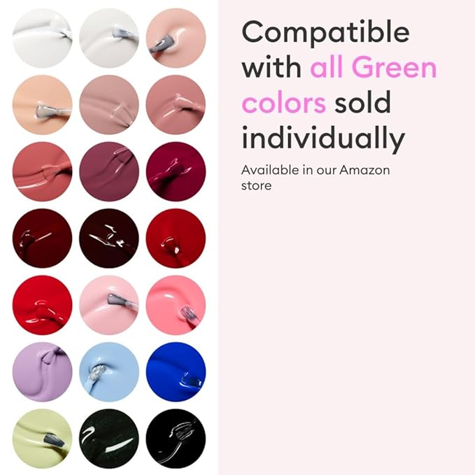 Manucurist System Green™ (Poppy Red) - Professional Manicure Set : 1 Nail Prep, 1 Base Coat, 1 Poppy Red Nail Polish, 1 Top Coat, Drying Drops - No Lamp - Christmas Gifts for Women - Gift Box