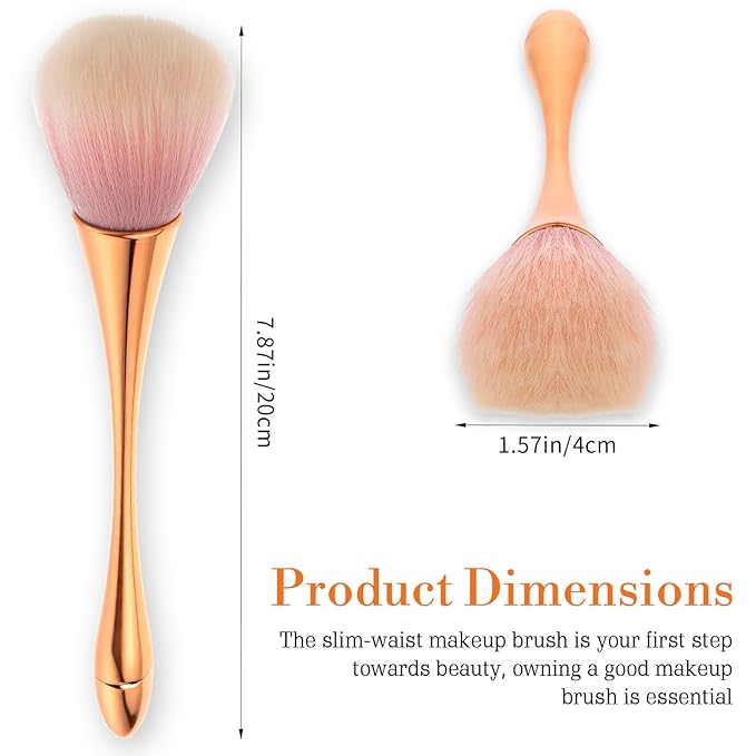 4 Pcs Super Large Mineral Powder Brush Soft Bronzer Makeup Brushes Large Fluffy Powder Brush Professional Foundation Brushes for Daily Coverage Loose Blending Buffing Clean Up Nail