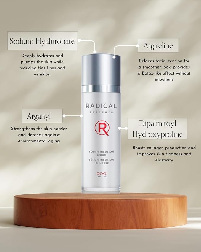 Radical Skincare Youth Infusion Serum - Evens Skin Tone, Reduces Fines Lines & Wrinkles - Hydrates & Smooths Skin - For All Skin Types Including Sensitive Skin - Paraben & Cruelty Free (1 fl oz)