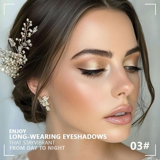 Monochrome Cream Glittle Eyeshadow Palette Makeup, Light Brown Shimmer Single Shimmer Eye Shadow for Older Women, High Pigment Natural Sombras Crema Para Ojos, Talc, Paraben & Cruelty Free