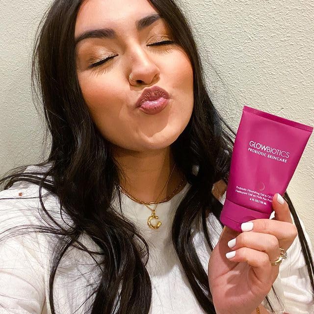 Glowbiotics Probiotic Gel-to-Oil Cleanser: Gentle Makeup Remover with Vitamin C - Effectively Removes Makeup, Oils & Sunscreen, 4 Fl Oz