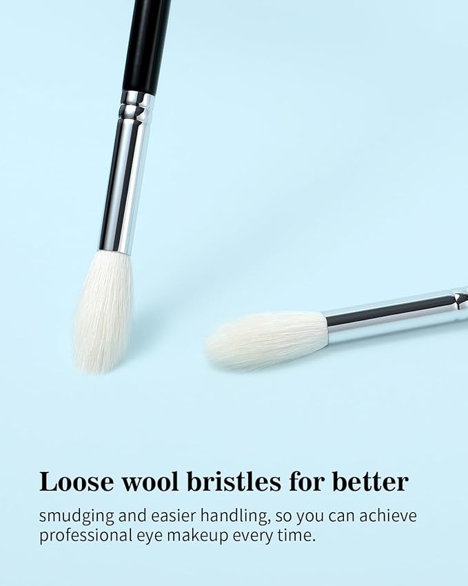 Eyeshadow Brush Fluffy Big Blending Brush Goat Bristles Soft Smugde for Powder Cream Liquid Eyeshadow for Eye Makeup Black (E838)