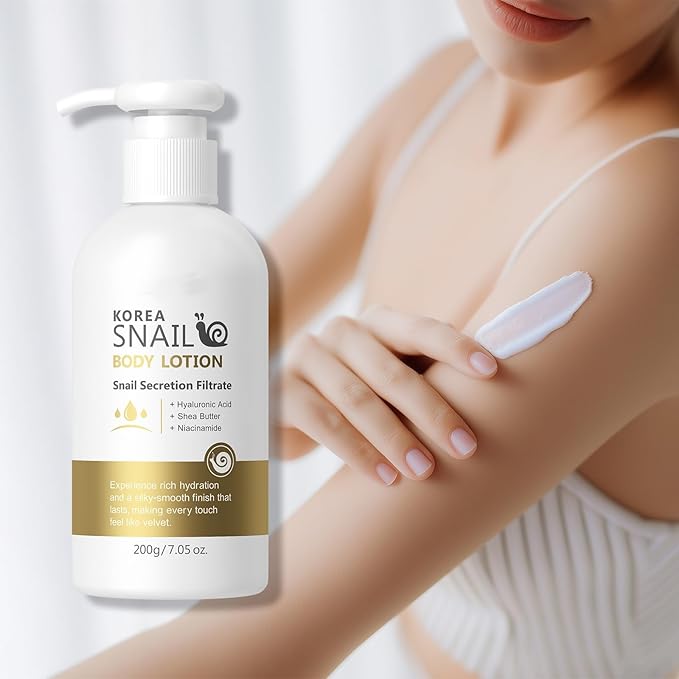 Snail Mucin Moisturizer - Body Lotion for Dry Skin, Smoother Skin, 24hr Moisture, Anti Age Firming Wrinkle Reduction Repair Snail Mucin Body Cream, Face Lotion & Skin Tightening Body Moisturizers