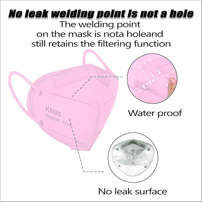 50pcs KN95 Face Mask 5 Layer Cup Dust Safety Masks Filter Efficiency≥95% Breathable Elastic Ear Loops Masks