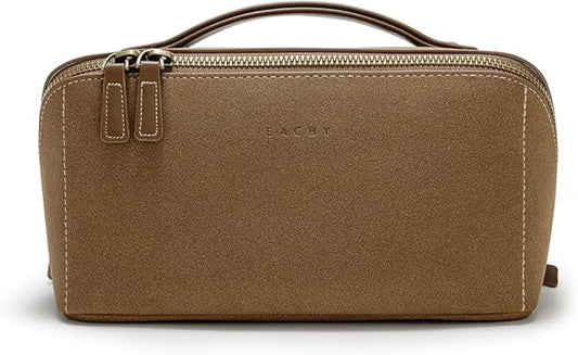 EACHY Travel Makeup Bag,Large Capacity Cosmetic Bags for Women,Waterproof Portable Pouch Open Flat Toiletry Bag Pattern Makeup Bag