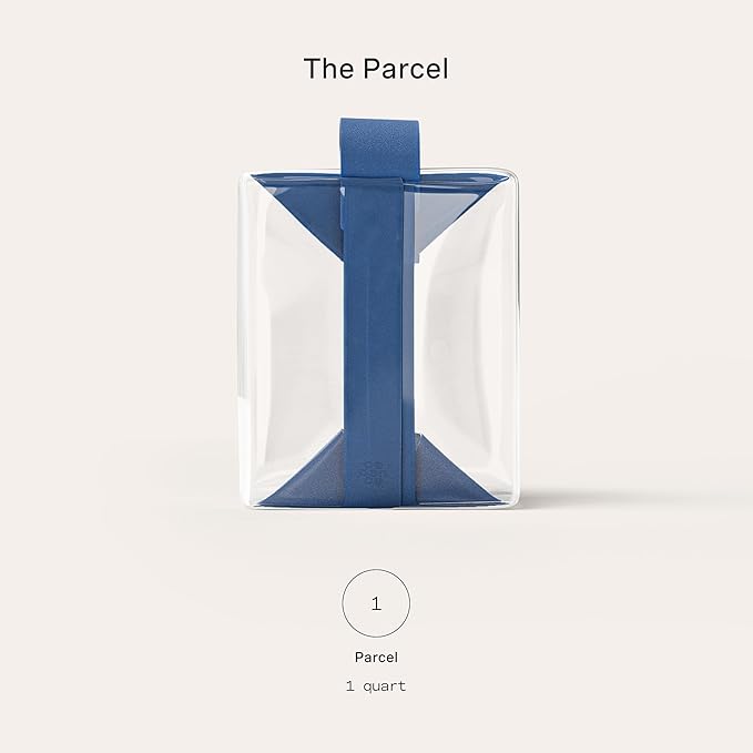 Cadence Parcel - Clear Dopp Kit with Magnetic Closure - Durable and Leak-Resistant Travel Toiletry Kit - TSA-Compliant & Modular Design - Hygiene Bag for Travel Essentials - 1 Qt - Cove