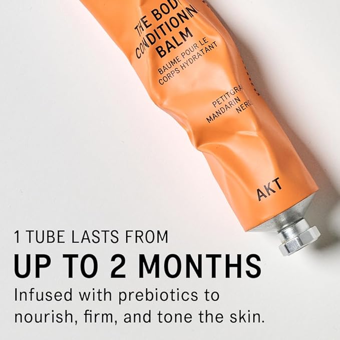 Akt The Body Conditioning Balm 3.4 Fl Oz, Firming Cream, Hydrating Body Balm with Olive Squalane & Lactic Acid, Vegan Moisturizer, Plastic Free, Sc.01 Orange Grove, All Genders